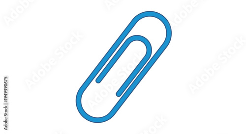 A blue paperclip on a plain white background for office or organizational use