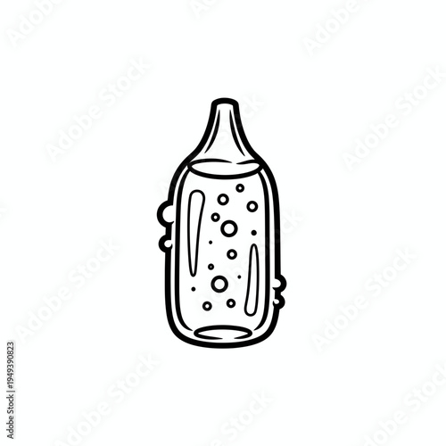 Hand Drawn Bottle with Bubbles vector illustration