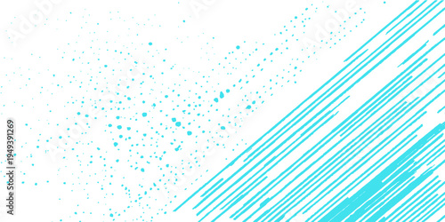 Abstract splash of aquamarine lines and speckles on a light, airy canvas. A minimalist expression of fluidity, suggesting both water and a modern touch.