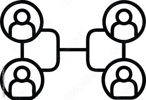 Modern Community web icons in line style.