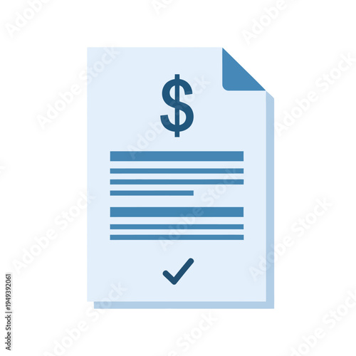 Dollar Sign Document with Checkmark Approval.