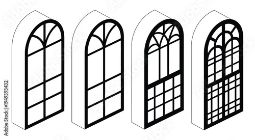 Arched Wooden Cabinet Display with Glass Shelving and Decorative Lattice Patterns, Elegant Interior Decoration Furniture for Home, Boutique or Luxury Store Showcase, Classic Wood Display Unit