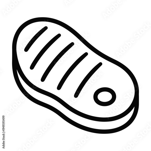 Simple steak icon line art, graphic illustration on white background