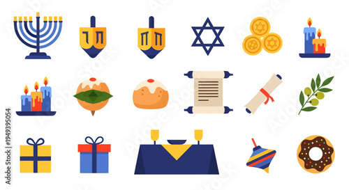 Religious holiday symbols illustration