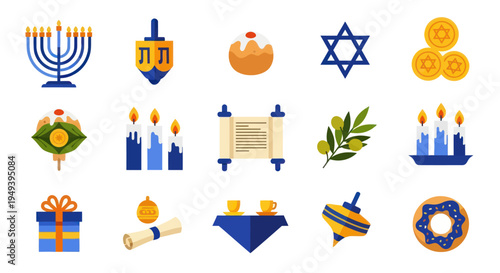 Religious symbols and festive elements