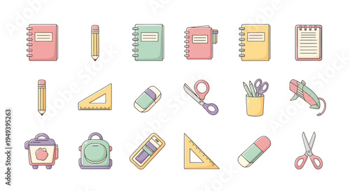 School supplies collection illustration