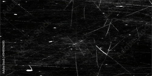 Dark grunge scratched texture, black surface with random white scratch lines, chaotic distressed marks, high contrast monochrome, industrial abstract texture, ultra detailed.