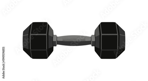 Black Dumbbell Fitness Equipment for Strength Training.