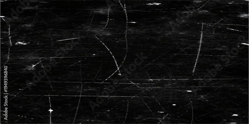 Dark grunge scratched texture, black surface with random white scratch lines, chaotic distressed marks, high contrast monochrome, industrial abstract texture, ultra detailed.