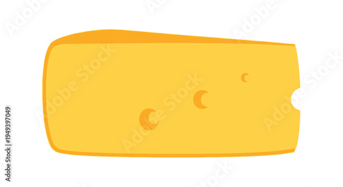 Block of Yellow Cheese with Holes.