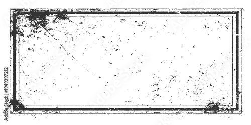 Vintage framed rectangular border is a textured, graphic, grunge style design element that offers space for adding text or images.