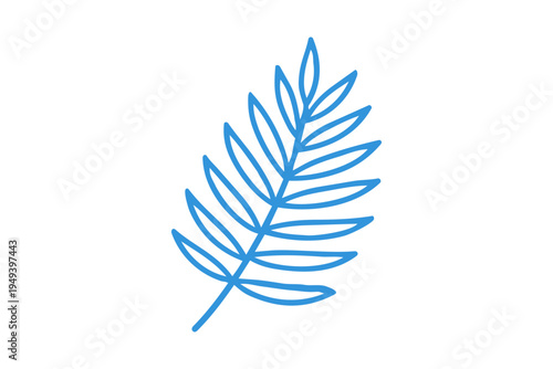 Hand Drawn Summer Beach Doodle Tropical Palm Tree Leaf Frond Design