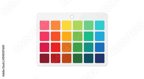 Colorful Paint Swatches in Grid Pattern.