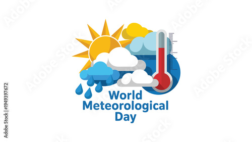 Weather and Climate Awareness Global Environment Concept, World Meteorological Day, Earth Day, World Environment Day