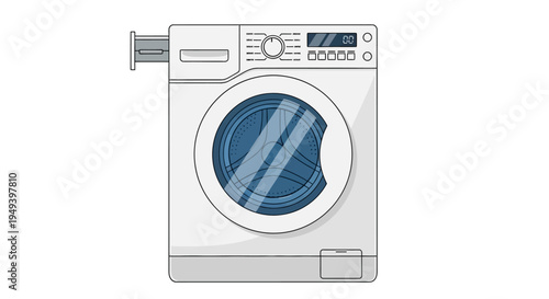 Front Loading Washing Machine with Digital Display.
