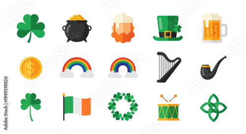 St patricks day symbols illustration