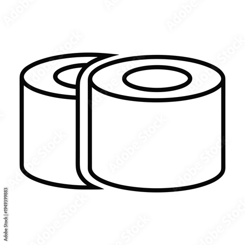 Sushi Roll Icon: Simple Line Art of Two Maki Rolls