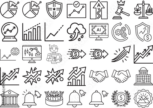 Artificial Intelligence and Advanced Trading Robotics Icons