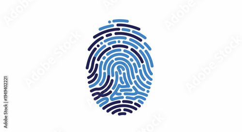 Fingerprint Icon Blue Dark Blue Vector Isolated on White Background