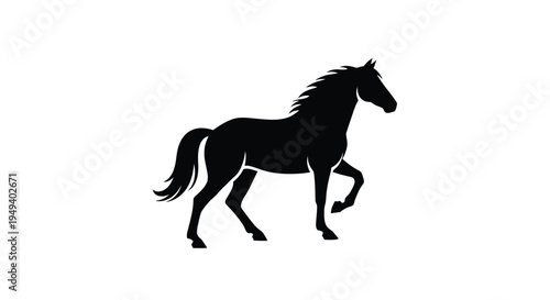 Majestic horse in motion a striking black silhouette