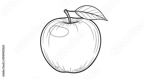 A simple line drawing of an apple.