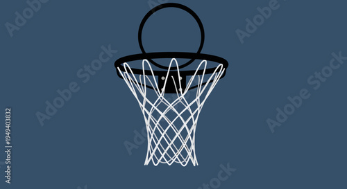 A simple illustration of a basketball hoop.