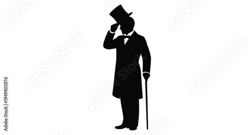 Elegant gentleman in top hat and suit a striking silhouette
