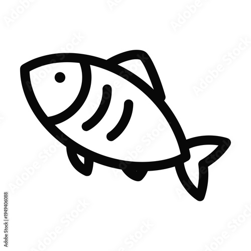 Simple black outline fish icon on white background.
