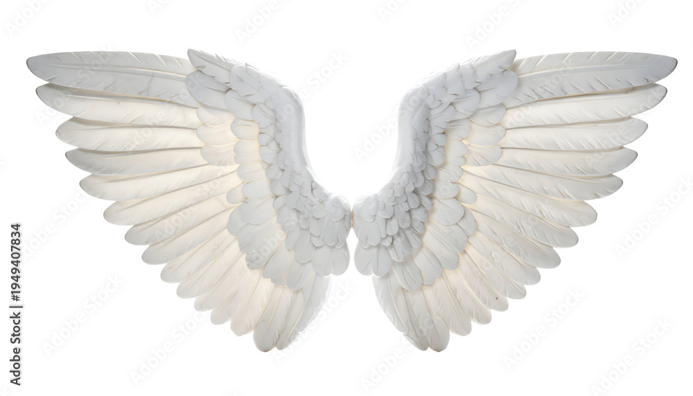 Fototapeta premium Marble Statue Angel Wings mockup isolated on transparent background