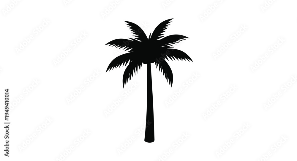 Naklejka premium Black silhouette of a palm tree for design and decoration purposes easily