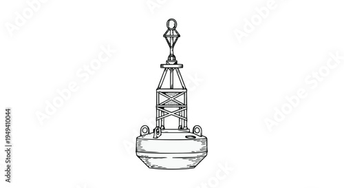 A black and white line drawing of a decorative finial on top of a rounded architectural structure