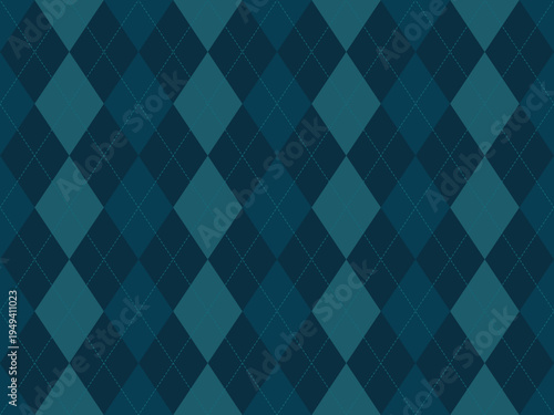 Blue and Teal Argyle Seamless Pattern Background