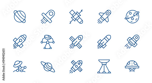 Space exploration icon set