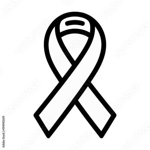 Minimalist vector of a white awareness ribbon icon