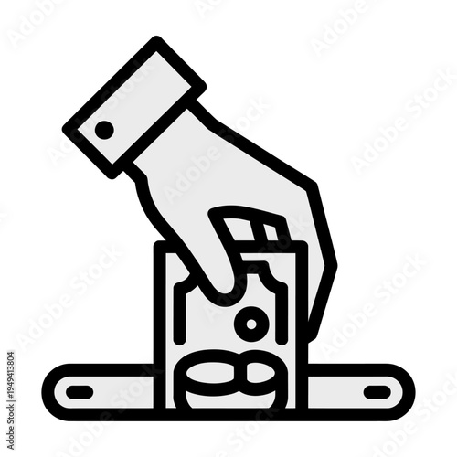 Vector of a hand placing money into a ballot box
