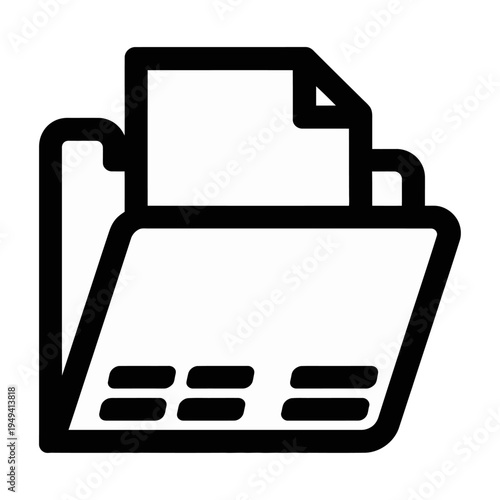 Vector of a document tucked inside a folder.