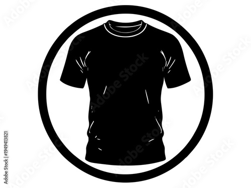 Ein klassisches Trikot innerhalb eines runden Sportrahmens mit dezenten Nahtdetails. Das Design wirkt wie ein modernes Sportlogo oder Vereinsabzeichen. KI Generiert