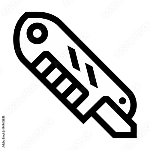 Vector of a swiss army knife in a simple black outline design