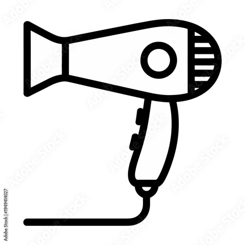 Minimalist vector icon of a modern hair dryer design