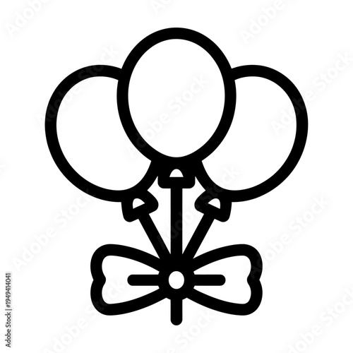 Vector of three balloons tied with a decorative bow