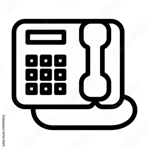 Vector of a classic telephone with a dial pad and handset
