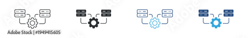 Database management icon set. Server configuration concept. Vector illustration.