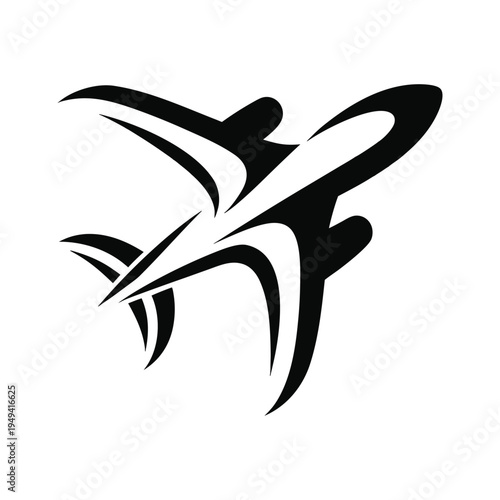 Abstract Airplane Flight Aviation Logo Vector Icon