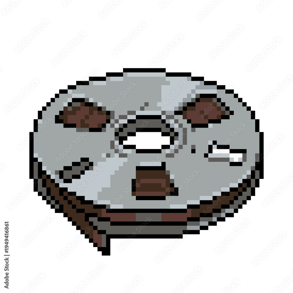 Fototapeta premium Pixel art film reel – retro 8bit movie cinema icon