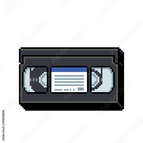 Pixel art VHS cassette - retro 8bit video tape icon