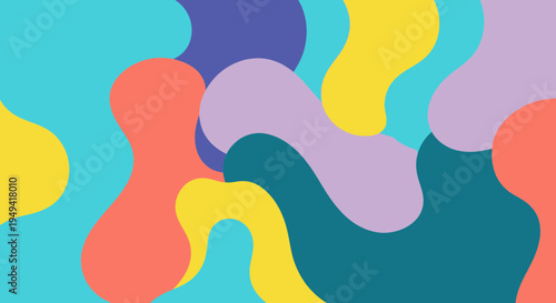 Abstract fluid shapes background in bright, pastel colors