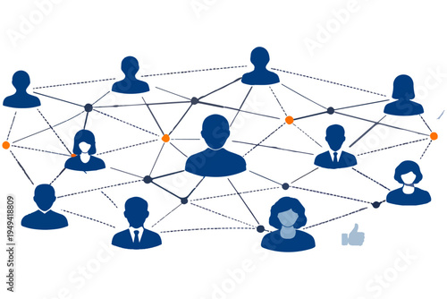 Social Media Network Illustration with People Connected Around Globe Vector