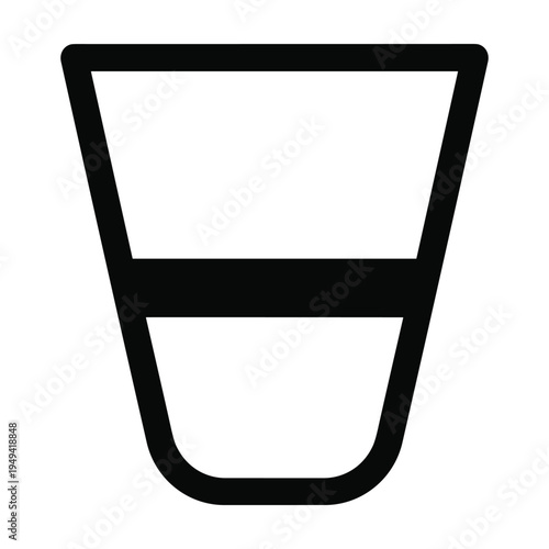 Minimalist glass icon with liquid line, clean vector illustration