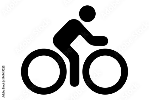 icon of a cyclist riding bicycle monochrome graphic pictogram