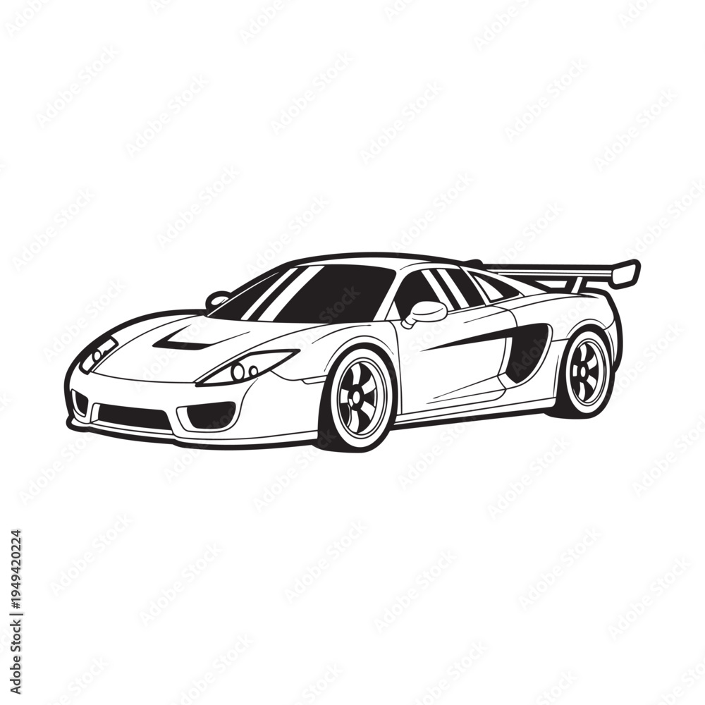 Fototapeta premium ilustracion auto deportivo rapido veloz 2d 3d